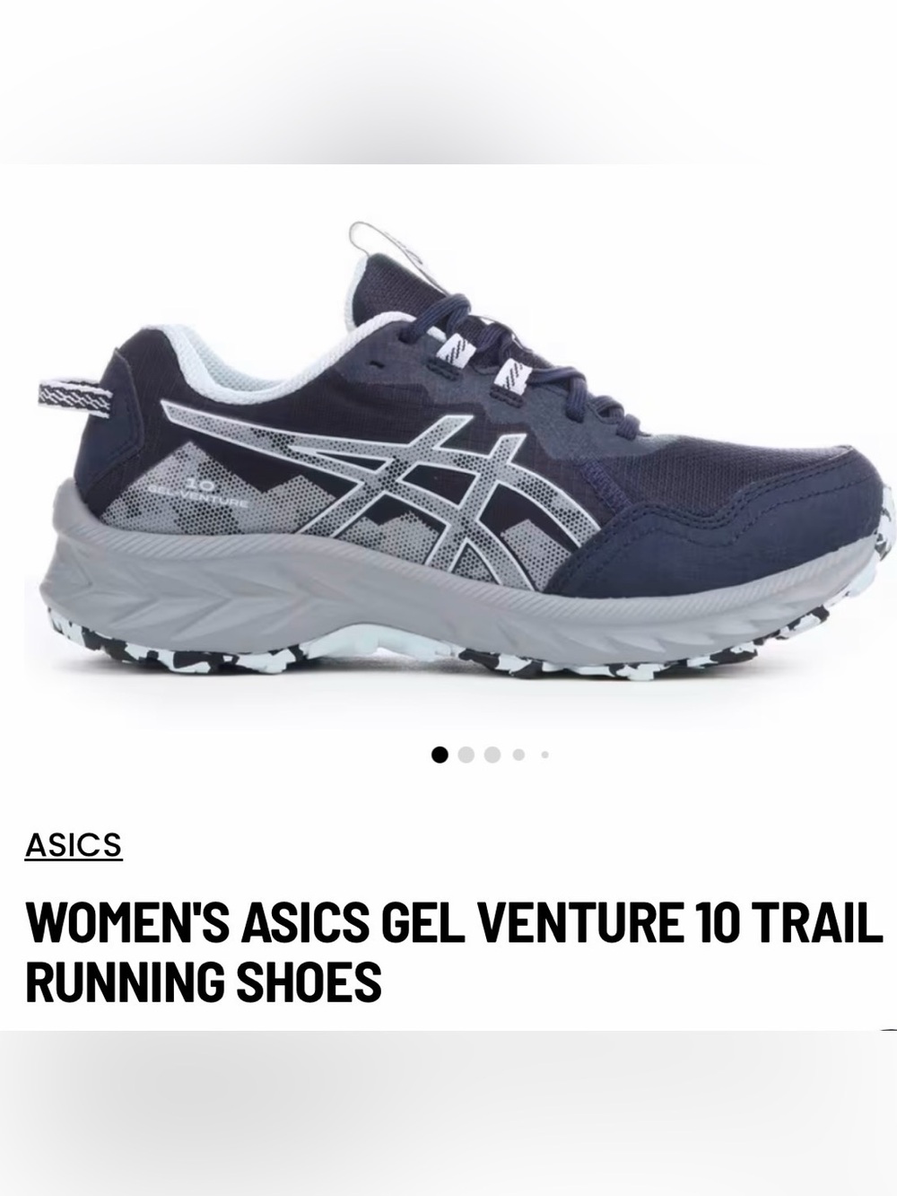 Asics women’s gel venture 10 Navy and Gray Trail Running Shoes Sz 9 new